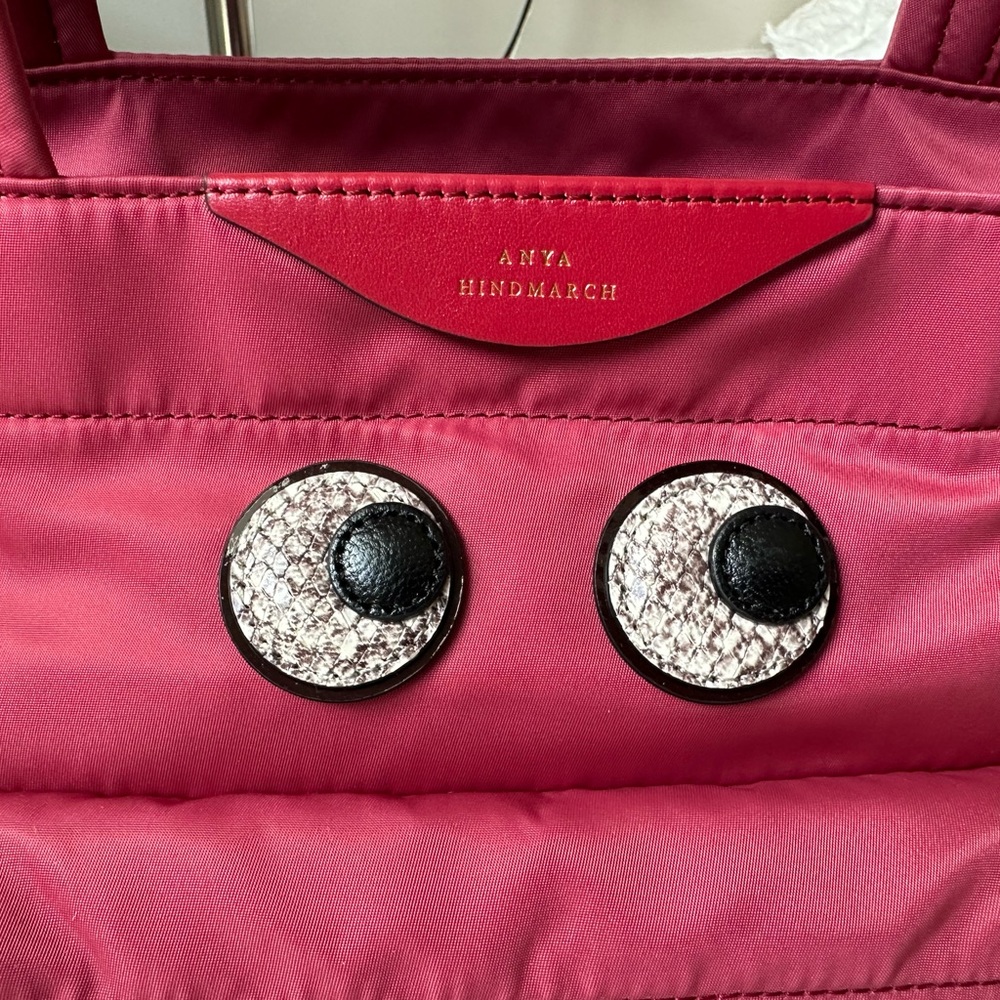 Anya Hindmarch Snake Print Eyes Mini Crossbody Tote in pink - Picture 2 of 2
